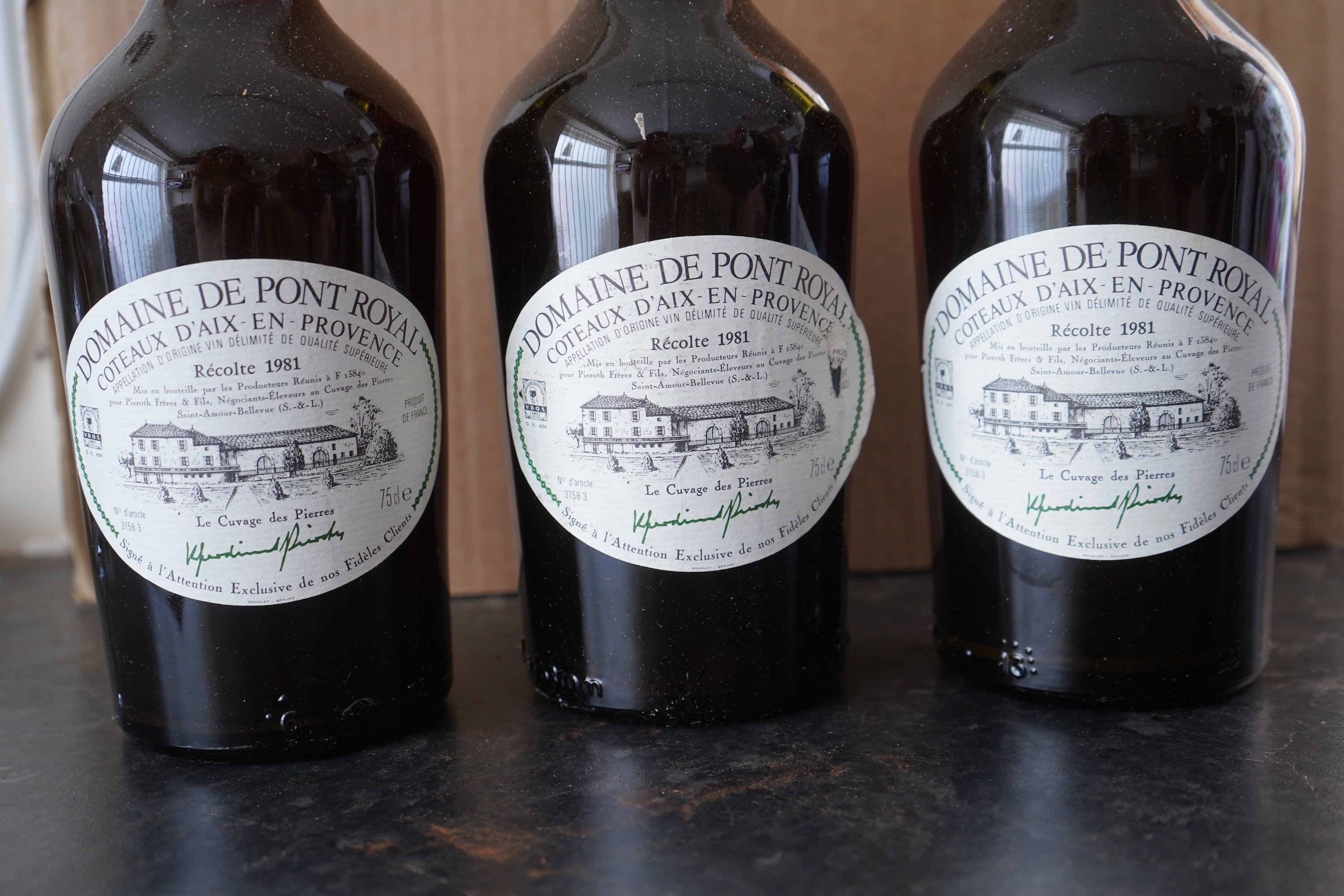 Thirteen bottles of 1981 Domaine de Pont Royal Recolte.